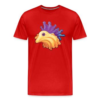 Sea Slug Cartoon Kawaii Watercolor Illustration - Men's Premium Organic T-Shirt - red - Front - Damien (186cm)