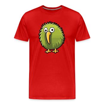 Kiwi bird Cartoon Kawaii Watercolor Illustration - Men's Premium Organic T-Shirt - red - Front - Damien (186cm)