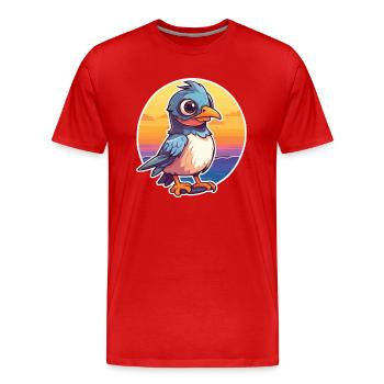 Jay Funny Cartoon Kawaii Beach Illustration - T-shirt bio Premium Homme - rouge - Devant - Damien (186cm)