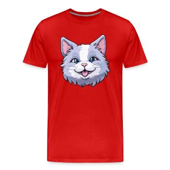 Brume australienne chat dessin animé aquarelle Clipart - T-shirt bio Premium Homme - rouge - Devant - Damien (186cm)