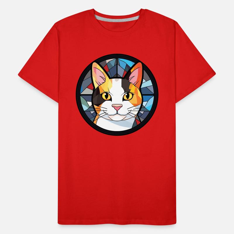 Dessin animé d’aquarelle colorée de chat Bobtail japonais T-shirt bio Premium Homme