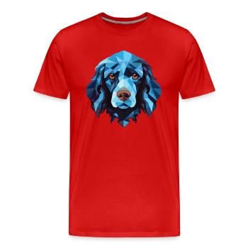 Blaue Picardie Spaniel Hunderasse buntes Aquarell - Männer Premium Bio T-Shirt - Rot - Vorne - Damien (186cm)