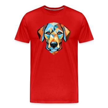 Braque Francais Dog Breed Watercolor Illustration - Men's Premium Organic T-Shirt - red - Front - Damien (186cm)
