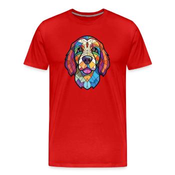 Cao De Castro Laboreiro Hunderasse Aquarellglas - Männer Premium Bio T-Shirt - Rot - Vorne - Damien (186cm)