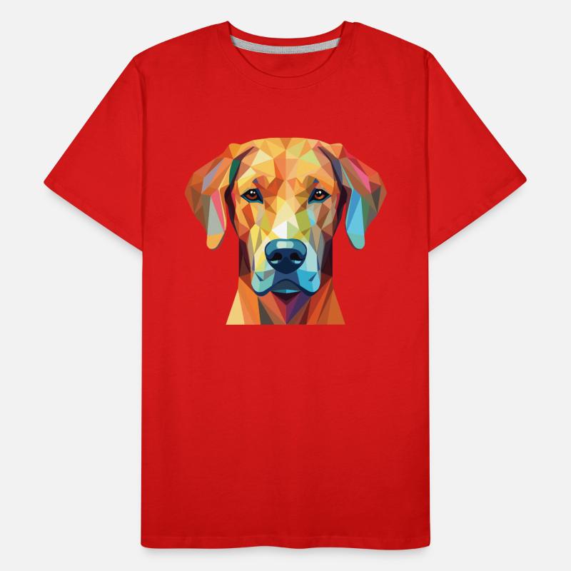 Rhodesian Ridgeback Hunderasse buntes Aquarell Männer Premium Bio T-Shirt