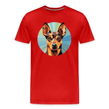 Deutsch Rauhaar Vorstehhund Rasse Aquarell - Männer Premium Bio T-Shirt - Rot - Vorne - Damien (186cm)