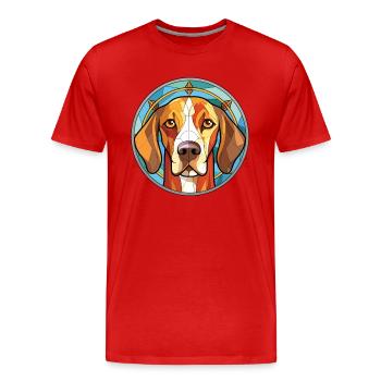 Gordon Setter chien race aquarelle Illustration - T-shirt bio Premium Homme - rouge - Devant - Damien (186cm)