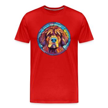 Tibetischer Mastiff Hunderasse Aquarell Illustration - Männer Premium Bio T-Shirt - Rot - Vorne - Damien (186cm)