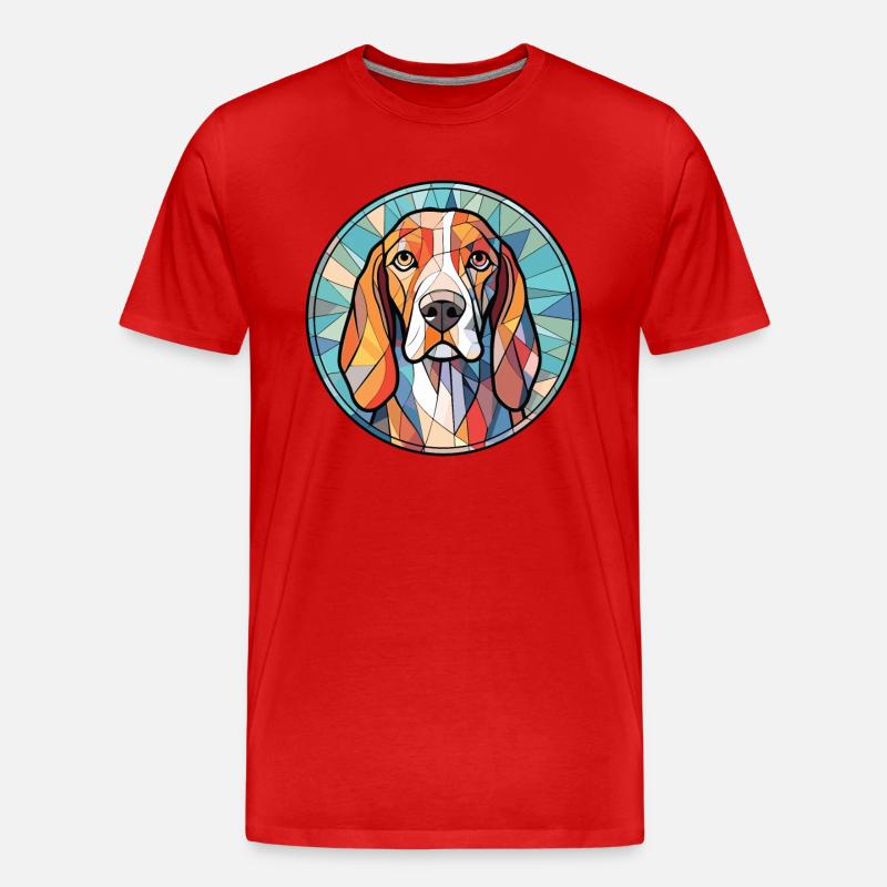 Treeing Walker Coonhound Hunderasse Aquarell - Männer Premium Bio T-Shirt - Rot