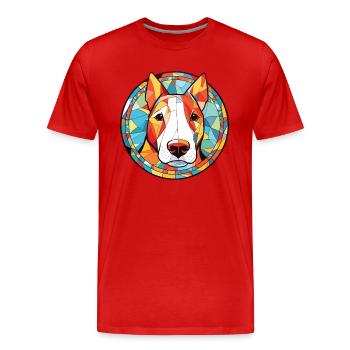 Miniatur Bullterrier Hunderasse Aquarellglas - Männer Premium Bio T-Shirt - Rot - Vorne - Damien (186cm)