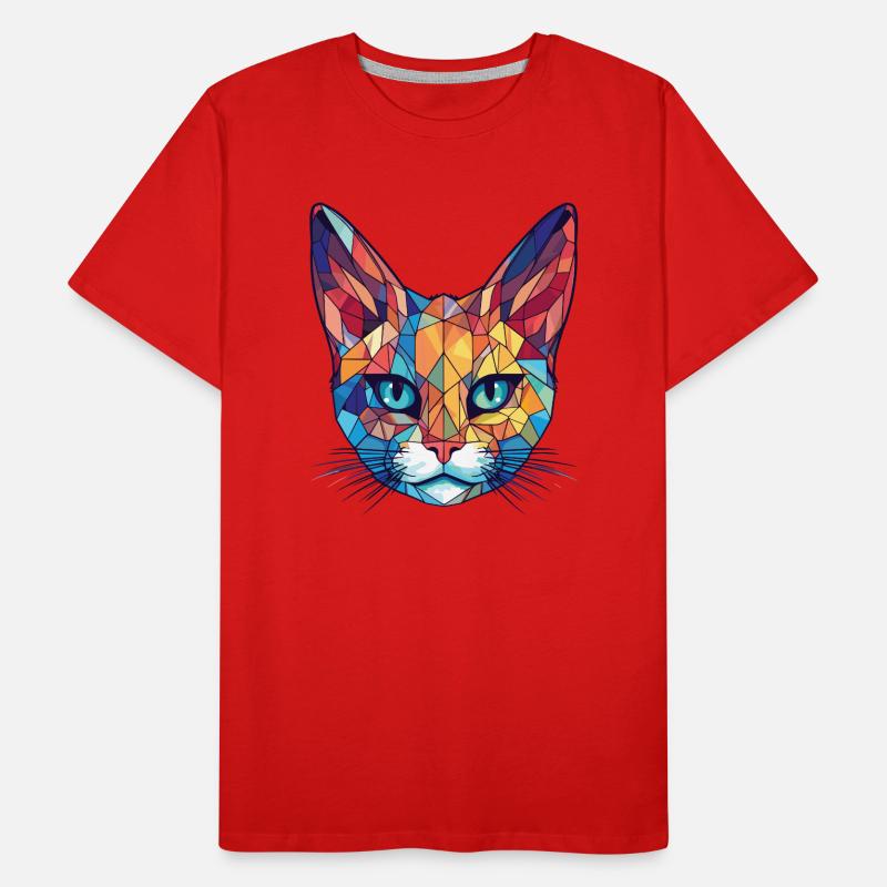 Pixie Bob Cat aquarelle colorée Illustration pour animaux de compagnie T-shirt bio Premium Homme
