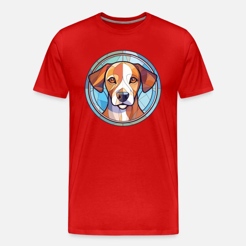 Akbash Hunderasse bunte Aquarell-Illustration - Männer Premium Bio T-Shirt - Rot