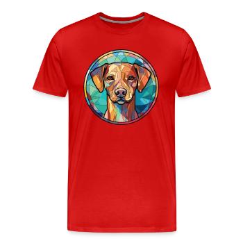 Cao De Castro Laboreiro Hunderasse Aquarellglas - Männer Premium Bio T-Shirt - Rot - Vorne - Damien (186cm)