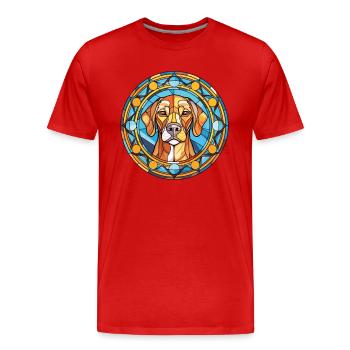 Illustration à l’aquarelle de race de chien de combat de Cordoue - T-shirt bio Premium Homme - rouge - Devant - Damien (186cm)