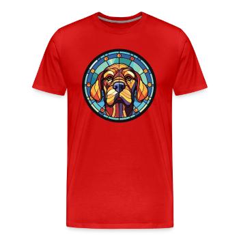 Illustration à l’aquarelle de race de chien de combat de Cordoue - T-shirt bio Premium Homme - rouge - Devant - Damien (186cm)