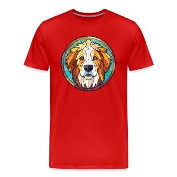 Chien de berger de l’Himalaya chien race aquarelle colorée - T-shirt bio Premium Homme - rouge - Devant - Damien (186cm)