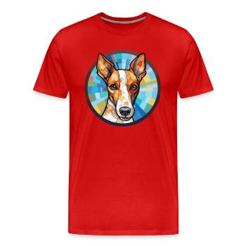 Glatte Foxterrier-Hunderasse buntes Aquarell - Männer Premium Bio T-Shirt - Rot - Vorne - Damien (186cm)