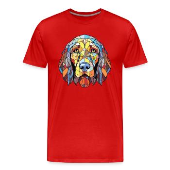 Chien de garde portugais chien race aquarelle colorée - T-shirt bio Premium Homme - rouge - Devant - Damien (186cm)