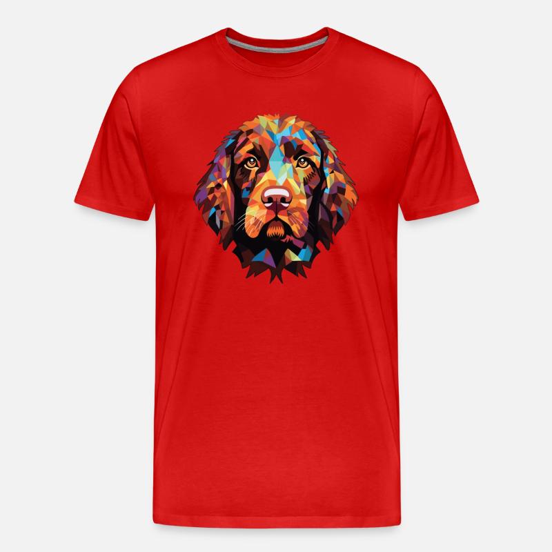 Pudelpointer Hunderasse Aquarell Illustration - Männer Premium Bio T-Shirt - Rot