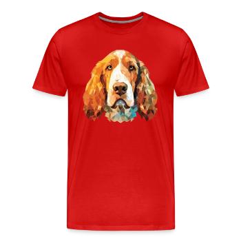 Spinone Italiano Purebred Dog Breed Watercolor - Men's Premium Organic T-Shirt - red - Front - Damien (186cm)