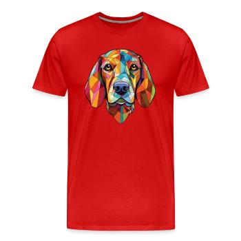 Stephens Cur Scent Hound Dog Breed Watercolor - Men's Premium Organic T-Shirt - red - Front - Damien (186cm)