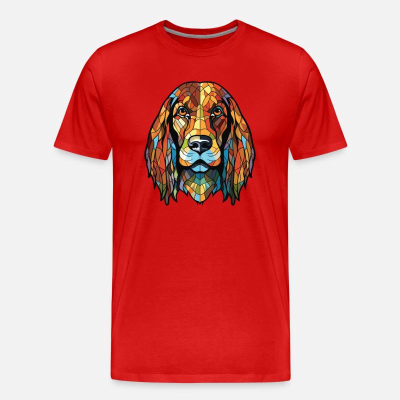 Lettische Jagdhunderasse Aquarell-Illustration - Männer Premium Bio T-Shirt - Rot