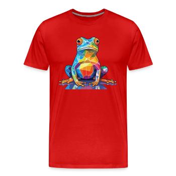 Bunte Aquarell-Tierhaustierillustration des Frosches - Männer Premium Bio T-Shirt - Rot - Vorne - Damien (186cm)