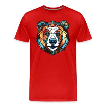 Ours de l’Himalaya Aquarelle colorée Animal Cartoon - T-shirt bio Premium Homme - rouge - Devant - Damien (186cm)