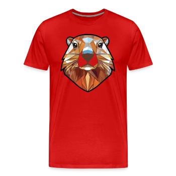 Marmot Colorful Watercolor Animal Pet Illustration - Men's Premium Organic T-Shirt - red - Front - Damien (186cm)