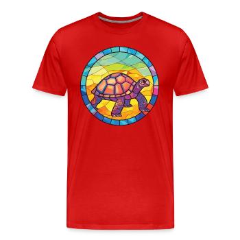 Bunte Aquarell-Tierillustration der Schildkröte - Männer Premium Bio T-Shirt - Rot - Vorne - Damien (186cm)