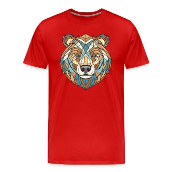 Ours brun de Sibérie Aquarelle colorée Animal - T-shirt bio Premium Homme - rouge - Devant - Damien (186cm)