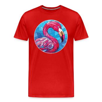 Flamingo bunte Aquarell-Tierillustration - Männer Premium Bio T-Shirt - Rot - Vorne - Damien (186cm)