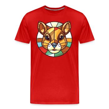 Chipmunk coloré aquarelle Animal Illustration - T-shirt bio Premium Homme - rouge - Devant - Damien (186cm)