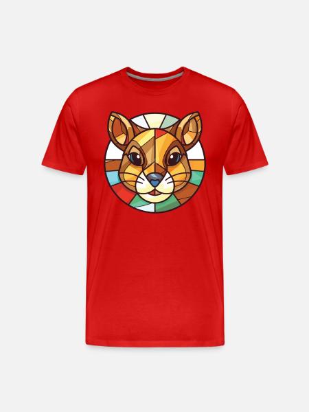 Chipmunk bunte Aquarell-Tierillustration - Männer Premium Bio T-Shirt - Rot