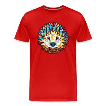 Igel Buntes Aquarell Tier Illustration - Männer Premium Bio T-Shirt - Rot - Vorne - Damien (186cm)