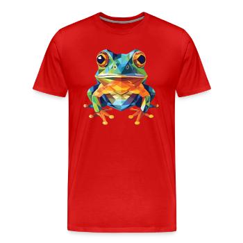 Laubfrosch buntes Aquarell Tier Illustration - Männer Premium Bio T-Shirt - Rot - Vorne - Damien (186cm)