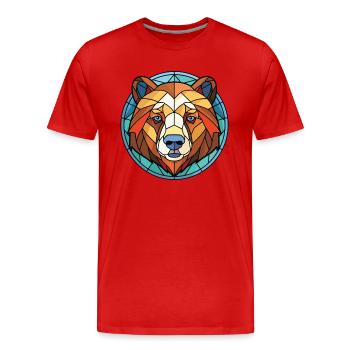 Ours de l’Himalaya Aquarelle colorée Animal Cartoon - T-shirt bio Premium Homme - rouge - Devant - Damien (186cm)