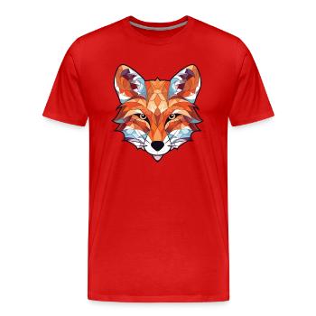Fuchs buntes Aquarell Tier Haustier Illustration - Männer Premium Bio T-Shirt - Rot - Vorne - Damien (186cm)