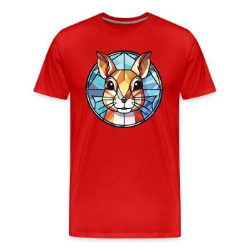 Chipmunk coloré aquarelle Animal Illustration - T-shirt bio Premium Homme - rouge - Devant - Damien (186cm)
