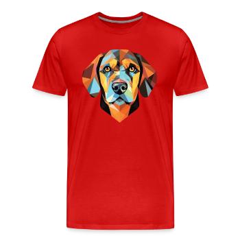 Berger De Beauce Hunderasse Aquarell Illustration - Männer Premium Bio T-Shirt - Rot - Vorne - Damien (186cm)