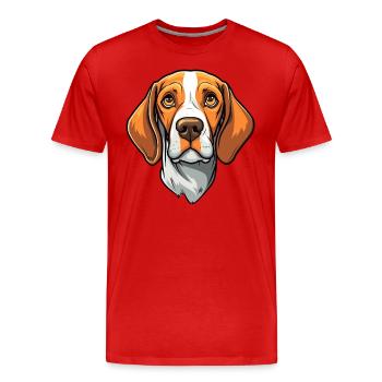 Ariege Pointer Hund Rasse Cartoon Kawaii Illustrati - Männer Premium Bio T-Shirt - Rot - Vorne - Damien (186cm)