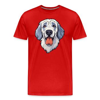 Aryan Molossus Dog Breed Cartoon Kawaii Illustrati - T-shirt bio Premium Homme - rouge - Devant - Damien (186cm)