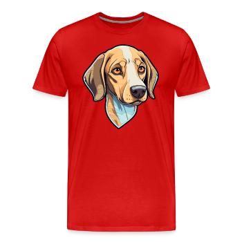 Braque Saint Germain race de chien Cartoon Kawaii Illu - T-shirt bio Premium Homme - rouge - Devant - Damien (186cm)