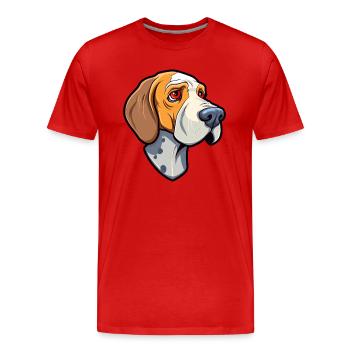 Cao de Castro Laboreiro Hunderasse Cartoon Kawaii I - Männer Premium Bio T-Shirt - Rot - Vorne - Damien (186cm)
