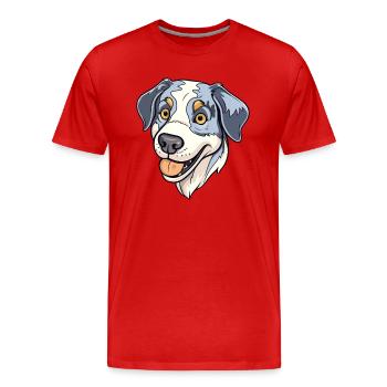 Moscou chien de garde race de chien dessin animé kawaii illustrat - T-shirt bio Premium Homme - rouge - Devant - Damien (186cm)