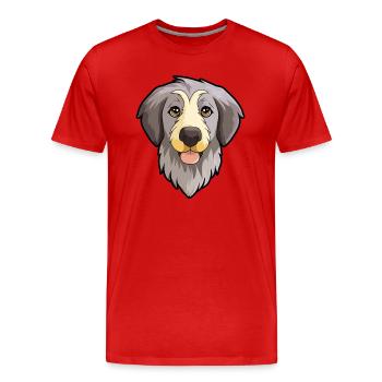 Moyenne Asiatique Ovtcharka Race De Chien Dessin Animé Kawaii Il - T-shirt bio Premium Homme - rouge - Devant - Damien (186cm)