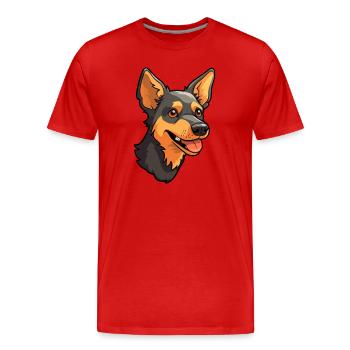 Lancashire Heeler Dog Breed Cartoon Kawaii Illustr - Men's Premium Organic T-Shirt - red - Front - Damien (186cm)