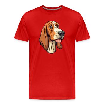 Hannoveraner Hund Rasse Cartoon Kawaii Illustration - Männer Premium Bio T-Shirt - Rot - Vorne - Damien (186cm)