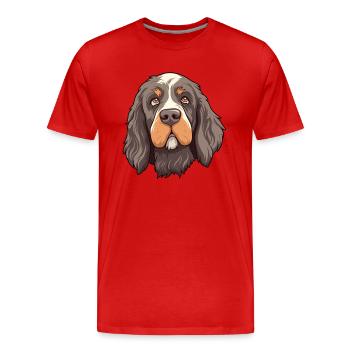 Chien de garde portugais race de chien dessin animé kawaii illus - T-shirt bio Premium Homme - rouge - Devant - Damien (186cm)