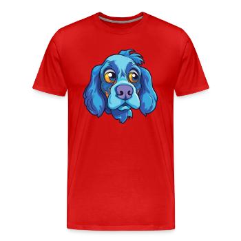 Blaue Picardie Spaniel Hunderasse Cartoon Kawaii Illu - Männer Premium Bio T-Shirt - Rot - Vorne - Damien (186cm)